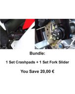 Bundle: 1 Satz Sturzpad X-PAD + 1 Satz Gabelschützer Aprilia Tuono V4R 