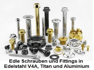 Schrauben Alu Edelstahl Titan